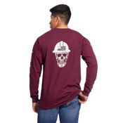 Ariat FR Roughneck Skull Logo T-Shirt in Malbec